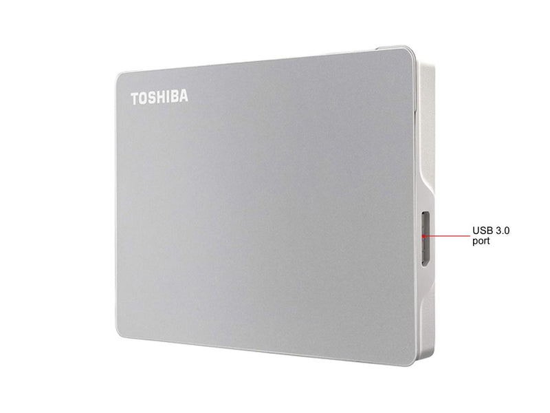 Toshiba Canvio Flex 2TB Portable External Hard Drive USB-C USB 3.0, Silver