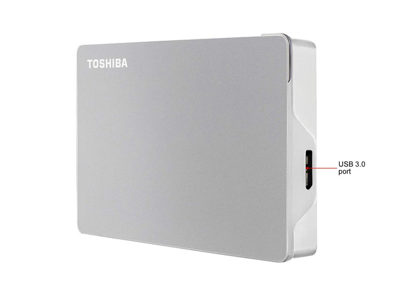 Toshiba Canvio Flex 4TB Portable External Hard Drive USB-C USB 3.0, Silver