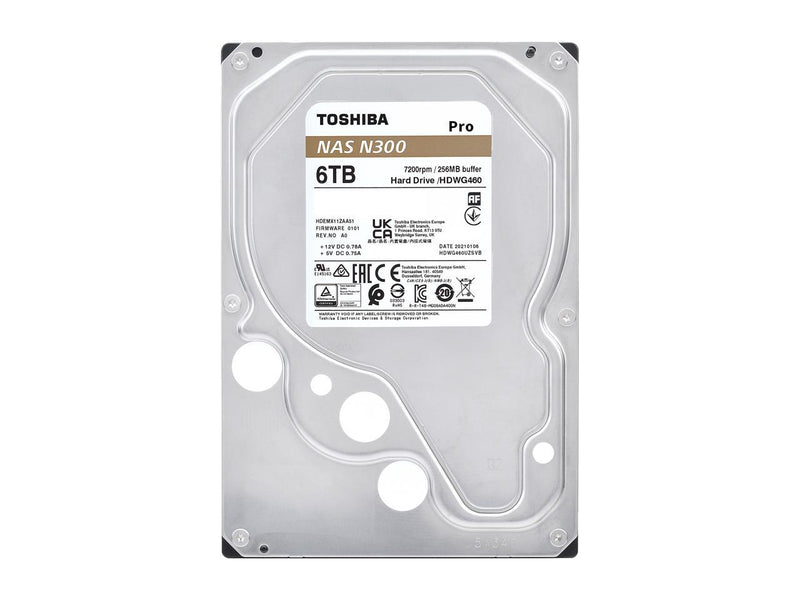Toshiba N300 PRO 6TB NAS 3.5-Inch Internal Hard Drive - CMR SATA 6 GB/s