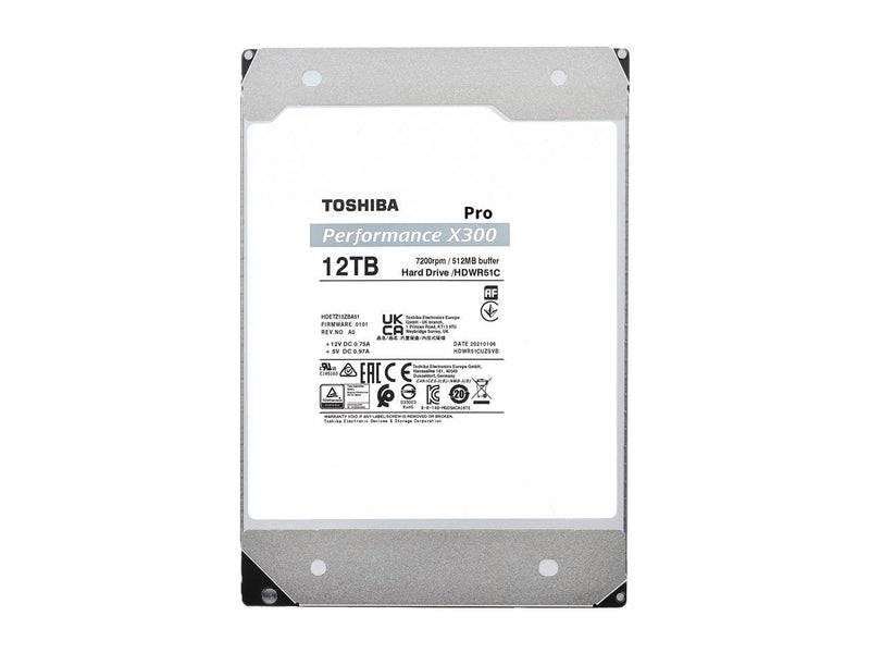 TOSHIBA X300 Pro HDWR51CXZSTB 12TB 7200 RPM 512MB Cache SATA 6.0Gb/s 3.5"