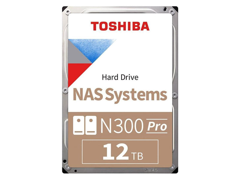 Toshiba N300 Pro 12TB NAS 3.5-Inch Internal Hard Drive - CMR SATA 6 Gb/s 7200
