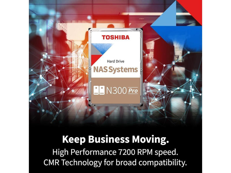 Toshiba N300 Pro 12TB NAS 3.5-Inch Internal Hard Drive - CMR SATA 6 Gb/s 7200