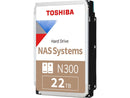 TOSHIBA HDWG62CUZSVA 22TB 7200 RPM 512MB Cache SATA 6.0Gb/s 3.5" Hard Drive