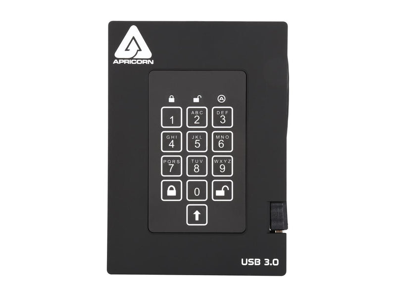 APRICORN Aegis Padlock Fortress 1TB USB 3.0 Portable FIPS 140-2 Encrypted