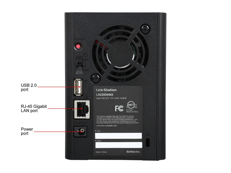 LinkStation 220 4TB Personal Cloud Storage with Hard Drives Included