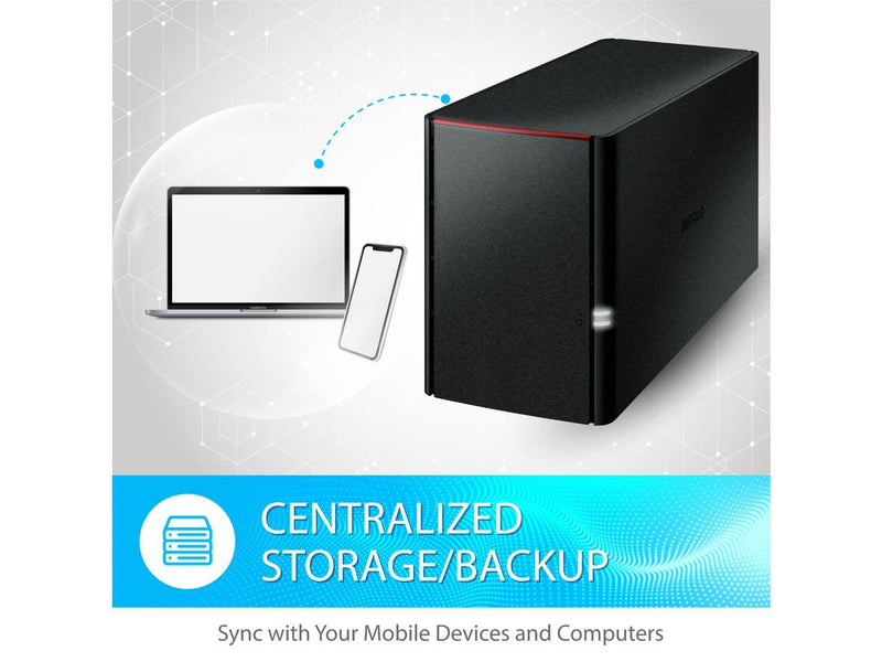 BUFFALO LinkStation 220 2-Bay Personal Cloud Network Storage 4TB (2x2TB) with