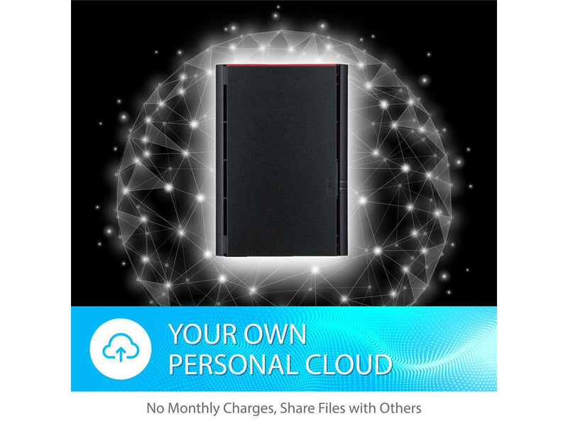 BUFFALO LinkStation 220 2-Bay Personal Cloud Network Storage 4TB (2x2TB) with
