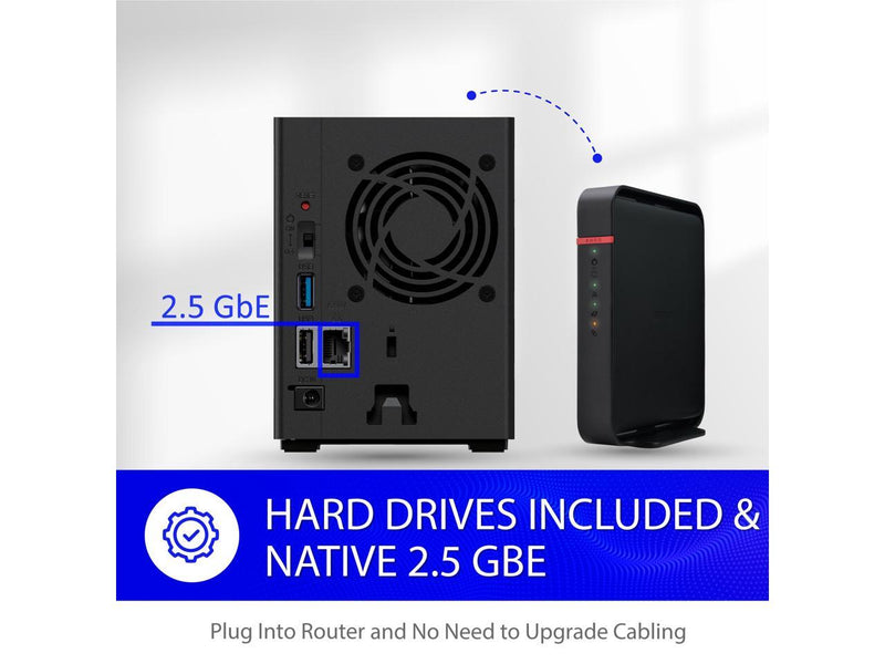 BUFFALO LinkStation SoHo 720 2-Bay Professional Office NAS 8TB (2x4TB) with Hard