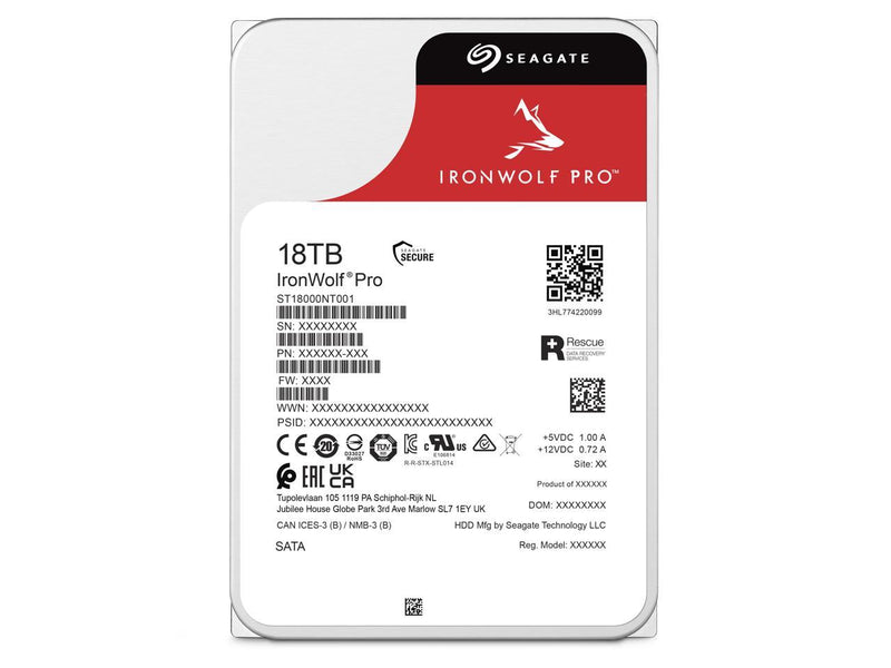 Seagate IronWolf Pro 18TB NAS Internal Hard Drive HDD - 3.5 Inch SATA