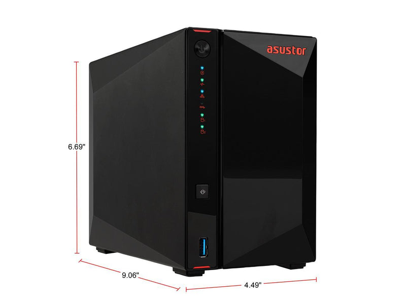 Asustor AS5202T - 2 Bay NAS, 2.0GHz Dual-Core, 2 2.5GbE Ports, 2GB RAM