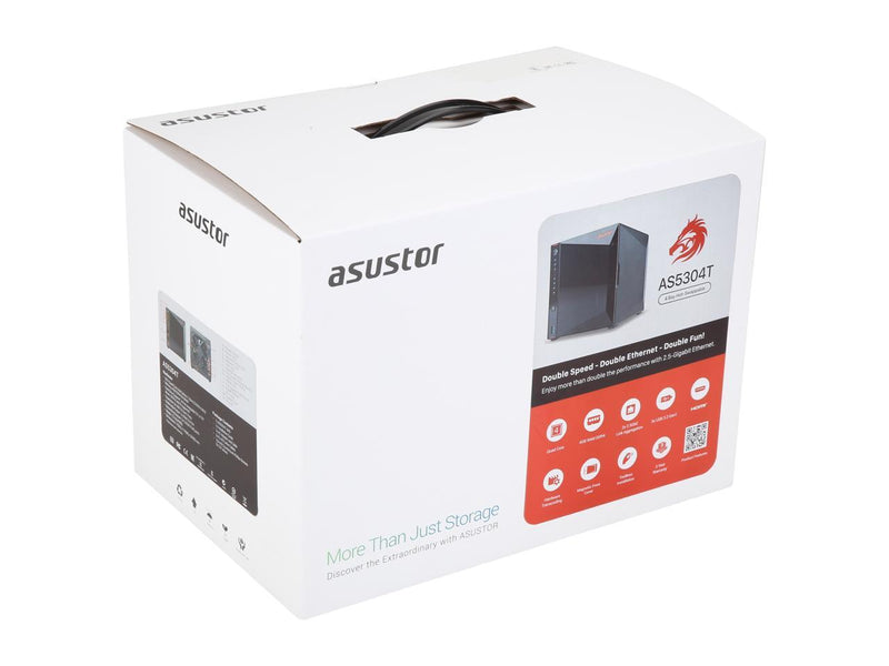 Asustor AS5304T - 4 Bay NAS, Intel Celeron Quad-Core, 2 2.5GbE Ports