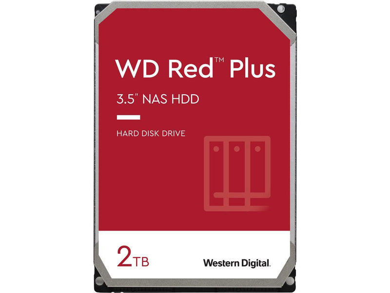 WD Red Plus 2TB NAS Hard Disk Drive - 5400 RPM Class SATA 6Gb/s, CMR, 128MB
