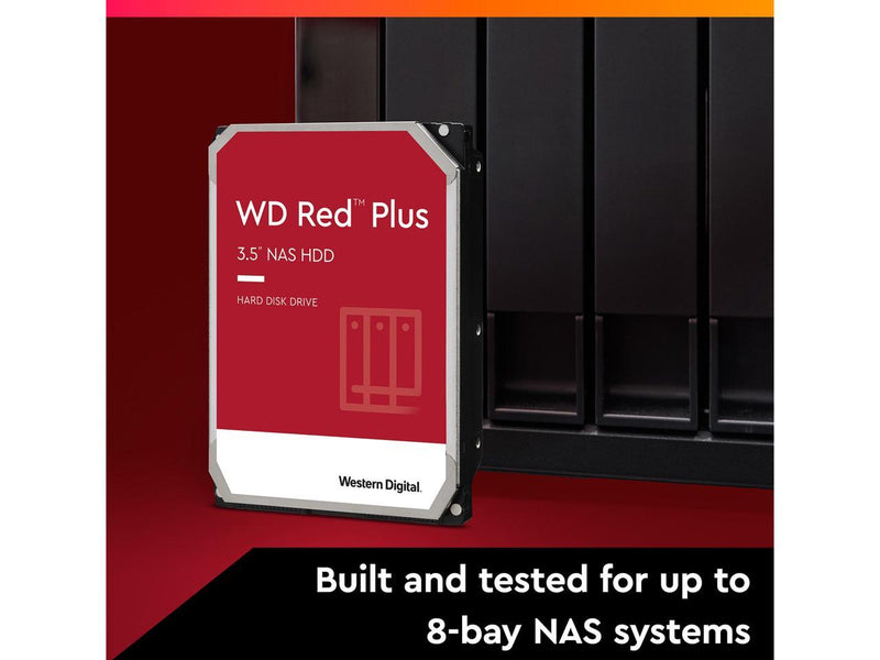 WD Red Plus 4TB NAS Hard Disk Drive - 5400 RPM Class SATA 6Gb/s, CMR, 256MB