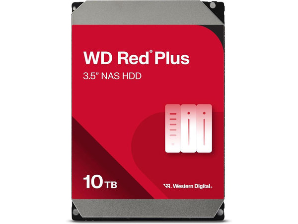 WD Red Plus 10TB NAS Hard Disk Drive - 7200 RPM Class SATA 6Gb/s, CMR, 512MB