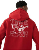 B0CQGQBZ74 True Religion Men's Buddha Logo Zip Hoodie Hooded Sweatshirt - Red -L - Brand New