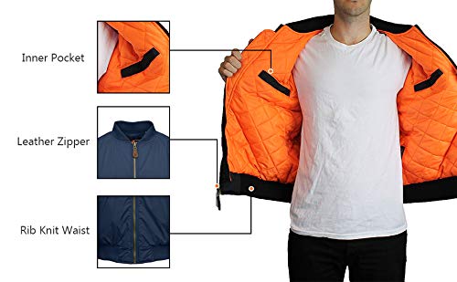 GALAXY BY HARVIC SPIRE MEN'S FLIGHT JACKET SIZE MEN XXL NAVY - Brand New