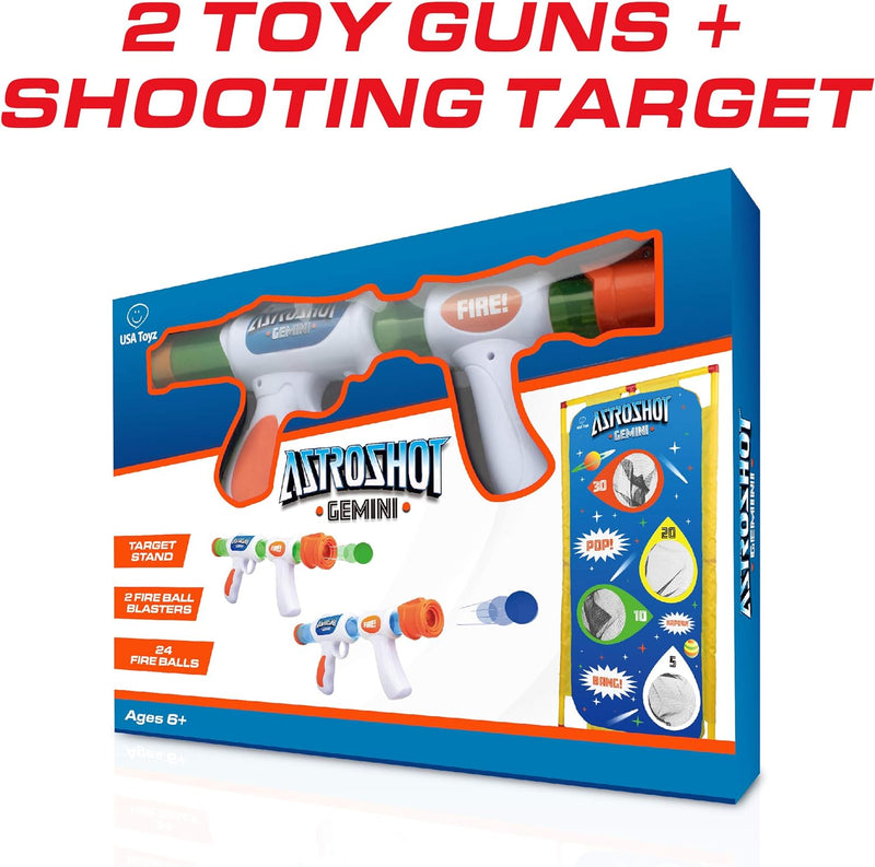 USA Toyz Astroshot Gemini Shooting Games - Soft Foam UT-ASGMNI-MUL - Blue/Green Like New