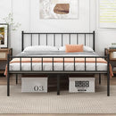 DIIYIV QUEEN BED FRAME CLASSIC METAL PLATFORM MATTRESS S86-Q - BLACK - Like New