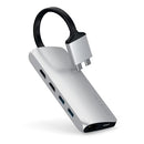 SATECHI USB TYPE-C DUAL MULTIMEDIA ADAPTER - SILVER - Like New