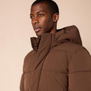 Amazon Essentials Men's Hooded Long Puffer Coat, Deep Brown, Large - Brand New