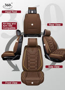 OASIS AUTO Car Seat Covers Premium Waterproof Faux Leather OS-004 Brown - Like New