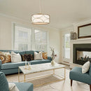 B09533G443 classy leaves Gold Chandelier Light Fixture 4-Light Modern Drum Light - Brand New