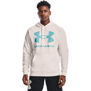 UNDER ARMOUR MEN'S RIVAL FLEECE BIG LOGO HOODIE - MEN S - ONYX WHITE/COSMOS - Brand New