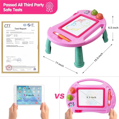 ALOTJOY Toys for 1-2 Year Old Girls; Magnetic Drawing Board; Doodle Board - Pink Like New