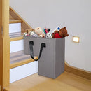 YOFU Stair Basket Storage Organizer, Basket Storage, Black with Leather Handles - Like New