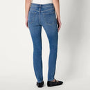 AMAZON ESSENTIALS WOMEN HIGH STRETCH MID-RISE SKINNY 12 SHORT MEDIUM BLUE - Brand New