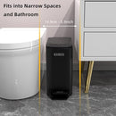 KSSKSS SMALL BATHROOM TRASH CAN WITH SOFT CLOSE LID STAINLESS STEEL (MATT BLACK) - Like New