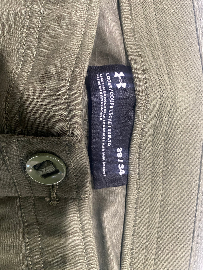 UNDER ARMOUR STORM LOOSE MEN PANTS - SIZE: MEN 38/34 - GREEN - Like New