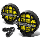 DNA MOTORING FL-6-U+SW-AM-BK 6" Round Fog Lights w/Switch, Amber/Black - Brand New