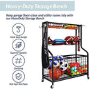FITVIDS GARAGE SPORTS EQUIPMENT ORGANIZER GARAGE BALL STORAGE BF-BS-01 - BLACK - Like New