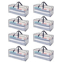 VENO 8 PACK HEAVY DUTY MOVING BAGS WITH BACKPACK STRAPS, ZIPPERS - CLEAR - Brand New