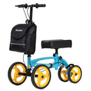 ELENKER STEERABLE KNEE SCOOTER, FOLDABLE KNEE WALKER BASKET DUAL BRAKING - BLUE - Like New