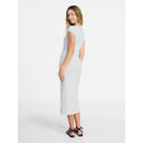 NO BOUNDARIES WOMEN'S MIDI DRESS,CAP SLEEVES, SIZE: XS - PLATINUM SILVER HEATHER - Brand New