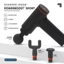 SHARPER IMAGE POWERBOOST SPORT PERCUSSION HANDHELD MASSAGER - BLACK - Like New