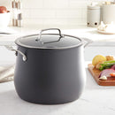 Cuisinart 12 Quart Stockpot, Hard Anodized Contour Stainless Steel w/Cover, Gray Like New