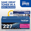 Brother Genuine TN227M, High Yield Toner Cartridge, Replacement Magenta Toner - Brand New
