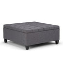 SIMPLIHOME Harrison 36" Wide Transitional Square Coffee Table Ottoman - Grey - Like New