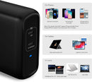 Amazon Basics Two-Port GaN Wall Charger 68W Total (60W, 18W), PD68U-2TGC - Black - Like New
