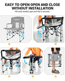 KingCamp Folding Camping Chair, Heavy Duty Director's Seat, MediumGrey - Brand New