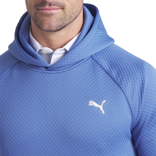631239 PUMA MENS PEBBLE HOODIE BLUE HORIZON SIZE MEN M - Brand New