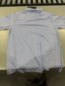 CALLAWAY GOLF MEN'S STRIPED GOLF POLO SHIRT SHORT SLEEVE - LARGE - WHITE/BLUE - Brand New