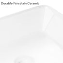 Miligoré 19" x 15" Rectangular White Ceramic Vessel Sink - Modern Above Counter - Brand New