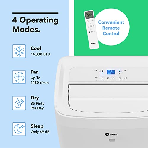 VREMI 10,000 BTU PORTABLE AIR CONDITIONER WITH HORIZONTAL DESIGN - WHITE - Like New