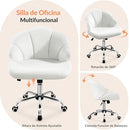 Yaheetech Ergonomic Velvet Chair without Armrest Capacity 136 kg - White - Brand New