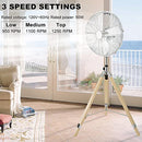Simple Deluxe Retro Tripod Fan, Home Air Circulation Nostalgic Vertical - Silver - Like New