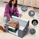 FAB TOTES STORAGE BAGS FOR CLOTHES AND BLANKET FOLDABLE 6 PIECE SET - GRAY - Like New